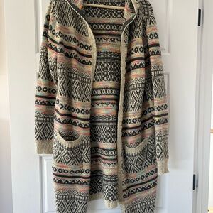 Monteau Black & White Chunky Knit Cardigan